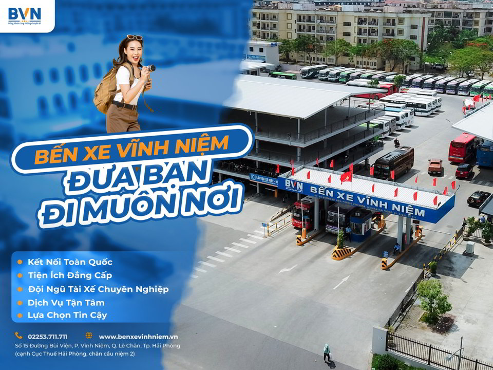 Bến xe Vĩnh Niệm là nơi xuất phát của hơn 70 tuyến xe với hơn 200 chuyến xe khách mỗi ngày
